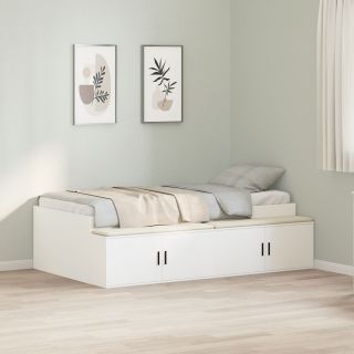 Hoiuruumiga voodiraam Valge 75x190 cm