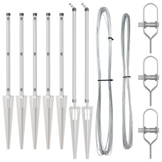 Piirdepostid kõrge spiikiga 7 tk Ø32 mm 80 cm Galvaniseeritud teras