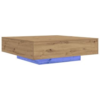 Kohvilaud LED Valgustitega, Artisaanliku Tamme, 100x100x31 cm