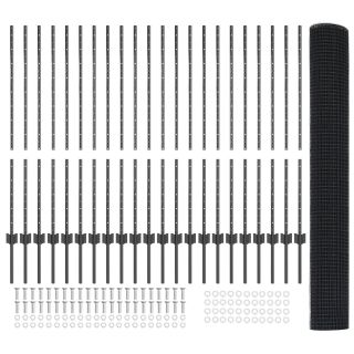 keevitatud traadi aed koos 44 U-postiga hall 1.2 x 50 m teras
