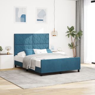 Voodi Raam Tume Sinine 140x200 cm Velvet