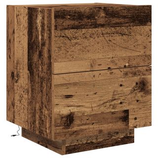Öökapp koos LED-valgetega Vana puit 45x40x55 cm