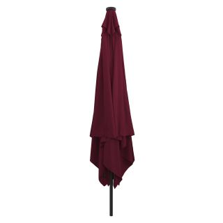 Ruudukujuline Aed Parasol LED Valgustusega 295x245 cm Burgundia Punane