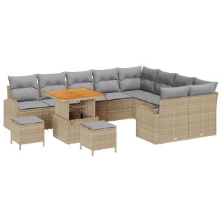 12-osaline aia diivanite komplekt padjaga beež polü rattan,3-osaline aia einestamise komplekt padjaga beež polü rattan,2-seater aia diivan padjaga beež polü rattan