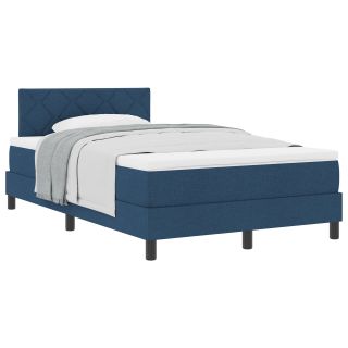 Box Spring Voodi koos Mattressiga Sinine 120x200 cm Kangas