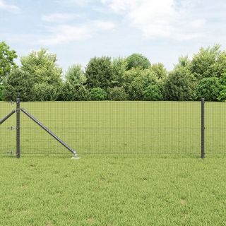 Keeratud Traadi Aed koos 7 Küünte Postiga Hall 0.6x10 m Teras