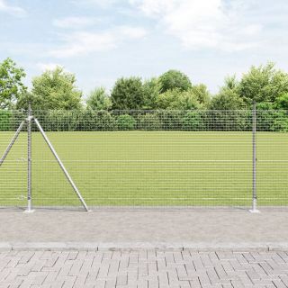Keevitatud Traadi Aed koos 13 Flanged Postiga 1x50 m Kuumsink Teras