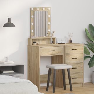 meigilaud LED valgustusega - Sonoma tamm - 50x41x140 cm