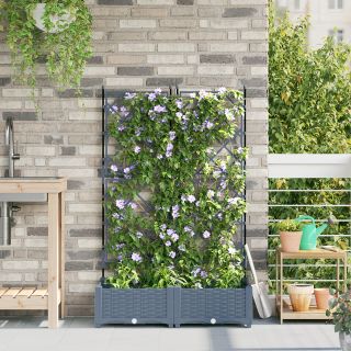 Aedade Alus Trellisega 2 tk Helehall 80x40x125.5 cm