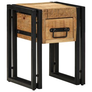 Kõrge laud sahtliga Must 30x30x40 cm Tugev mangopuit