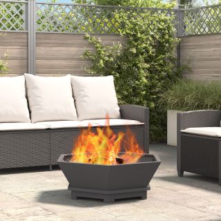 Tuleplats Kuusnurkne Must 75x75x28 cm Teras