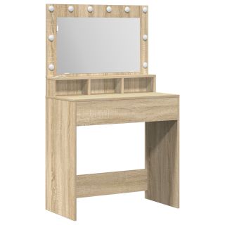Tualettlaud LED Valgustitega, Sonoma Tamme, 79x41x135 cm