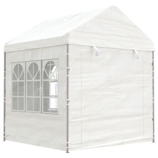 katusega varjualune, valge, 2,28 x 2,23 x 2,69 m, polüetüleen
