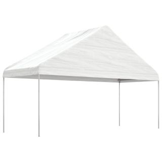 katusega varjualune, valge, 5,88 x 2,23 x 3,75 m, polüetüleen