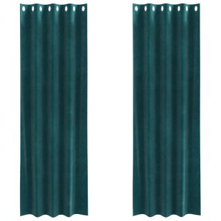 Mustad Kardinad Öödega 2 tk Tumedat Roheline Velvet