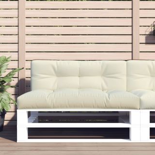 Подушка для сиденья из европоддона, кремовая, 120x40x12 см, ткань