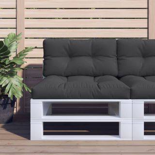 Подушка для сиденья из европоддона, черная, 70 x 40 x 12 см, ткань