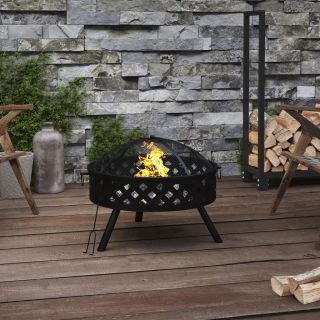 очаг с решеткой для духовки, 58 см, XXL, сталь