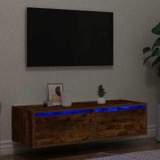 LED-tuledega telerikapp, suitsutatud tamm, 100X35,5x25 cm