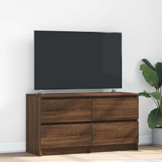 Тумба под телевизор, коричневый дуб, 100x35x54 см, инженерная древесина