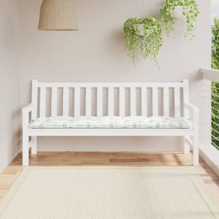 подушка для сиденья садовой скамейки, узор с листьями, 180x50x7 см, ткань оксфорд