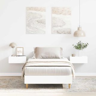 каркас кровати без матраса, белый, 90 x 200 см, искусственное дерево
