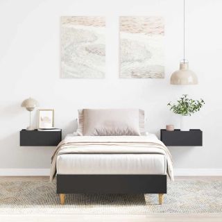 voodiraam ilma madratsita, must, 90 x 200 cm, tehispuit