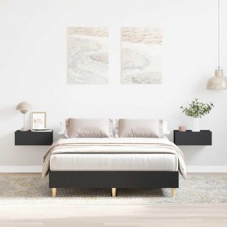 voodiraam ilma madratsita, must, 140 x 190 cm, tehispuit
