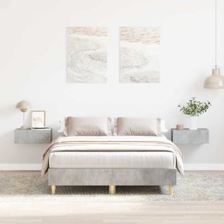 voodiraam ilma madratsita, betoonhall, 135 x 190 cm, tehispuit