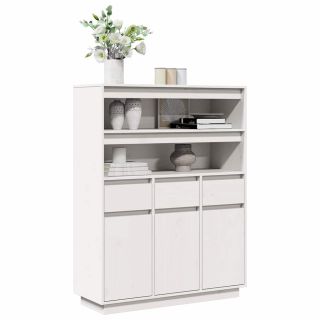 Highboard Valge 89x34x116,5 cm Täispuidust mänd