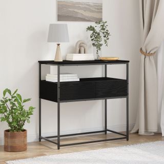 Konsoollaud Must Mänd 75x40x75 cm Töödeldud Puit ja Teras