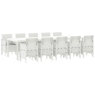 11-osaline aia söögikomplekt patjadega valge polürotangiga,aia laud valge 150x100x73 cm polürotangiga,aia toolid patjadega 2 tk valge polürotangiga,aia toolid patjadega 4 tk valge polürotangiga