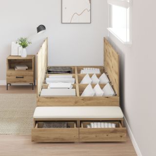 Ladustamisvoodi Raam Artisan Oak 90x200 cm