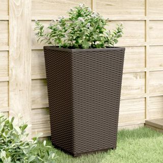 aia taimekastid 4 tk, pruun, 32,5 x 32,5 x 57 cm, PP