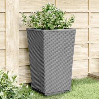aia taimekastid 4 tk, helehall, 32,5 x 32,5 x 57 cm, PP