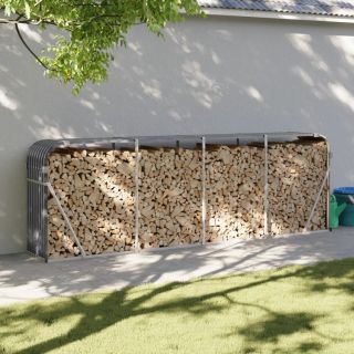 Подставка для дров, антрацитово-серая, 300x45x100 см, оцинкованная сталь