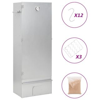 Коптильня для барбекю с древесной щепой, 44,5x29x110 см, оцинкованная сталь