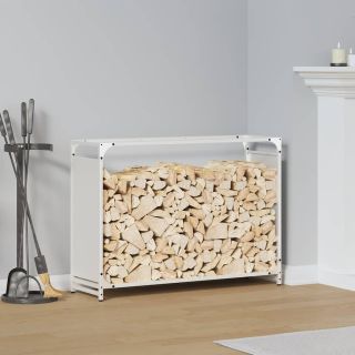 küttepuude rest, valge, 90x28x65 cm, külmvaltsitud teras