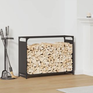 küttepuude rest, must, 90x28x65 cm, külmvaltsitud teras