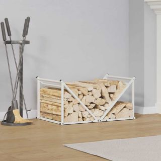 küttepuude rest, valge, 70x43x34,5 cm, külmvaltsitud teras