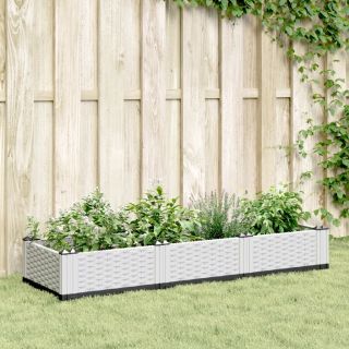 vaiadega taimekast, valge, 125 x 40 x 28,5 cm, PP