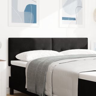 Peatoed Nuppudega Nööpdetail Must 140 cm Samet