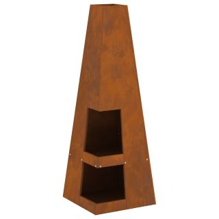 Tulease koos puuhoidjaga 35x35x100 cm Ilmastikukindel teras