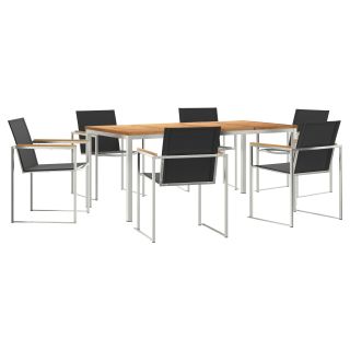 7-osaline aiavaate söögikomplekt tugevast tiikpuust,välinenägu laud 180x90x75 cm tugevast tiikpuust