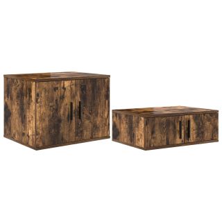 Ladustamiskapp Suitsetatud tamm 127x41x40 cm Tehispuust