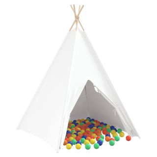Laste Teepee Telk koos Kotiga Virsik & Mängupallide Nahk Valge