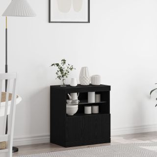 külmkapp LED-valgusega Must Pähkel 60x37x67 cm