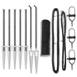 kuusnurga aed Hall 0.5x10 m Teras,Aed Postid Spike'iga 7 tk Ø32 mm 80 cm Galvaniseeritud Teras