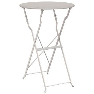 Klapitav Bistroolaud Beež Ø50x71 cm Pulberkattega Teras