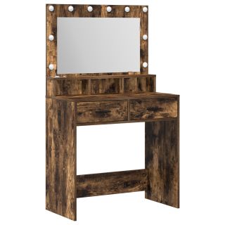 Tualettlaud, LED Valgusega, Suitsetatud Tamme, 79x41x135 cm